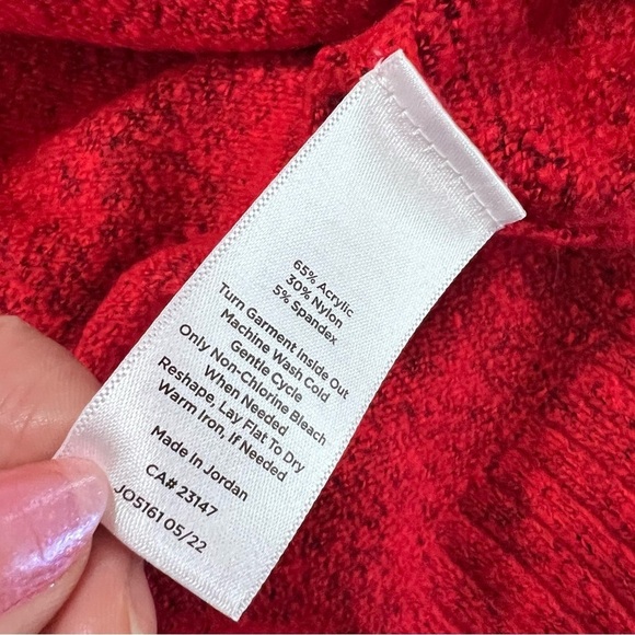 Talbots Cardigan Women Medium sweater Button Up V Neck Red Rhinestone Buttons B3 - Picture 8 of 8